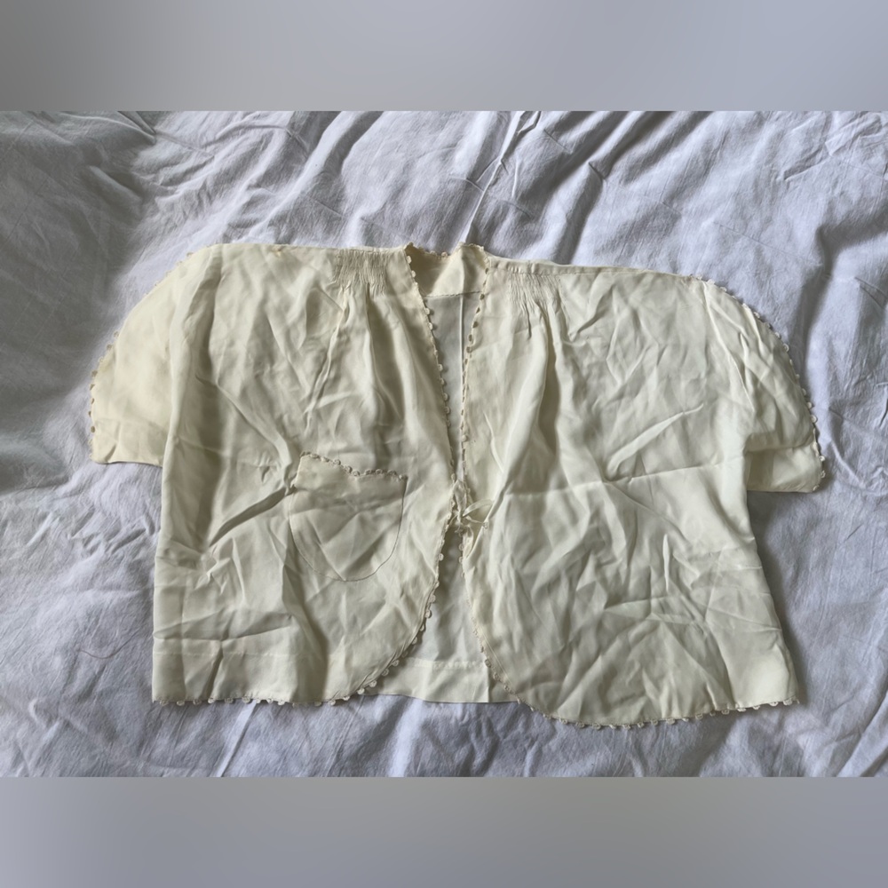 Vintage 1930s 1940s Bed Jacket Bolero | S/M